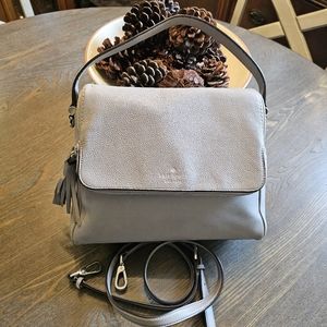 KATE SPADE • Grey Flap Leather Shoulderbag/Crossbody